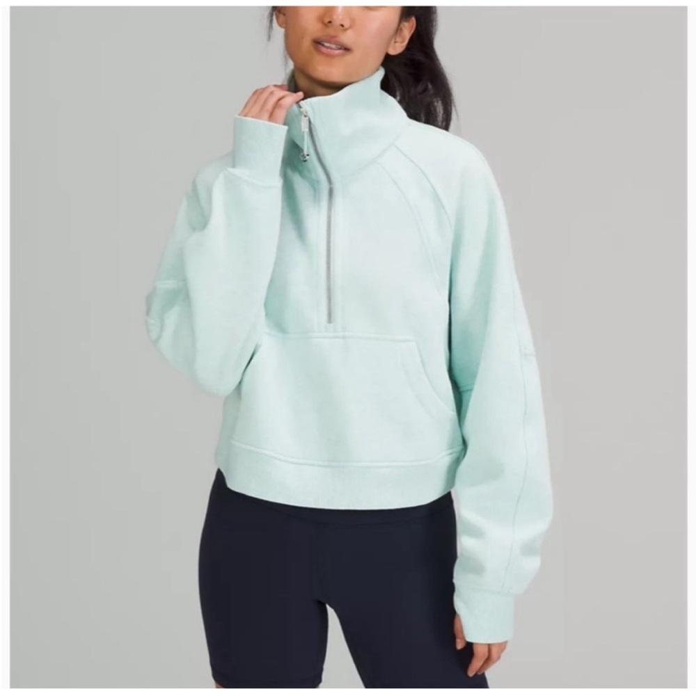 Lululemon Scuba Light Mint Half-Zip Pullover Sweatshirt - Size 4/Small